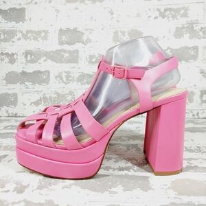 New BP. Amaya Fisherman Platform Sandal In Pink  X54
